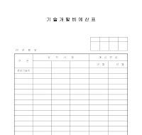 기술개발비예산표 기술개발비예산표